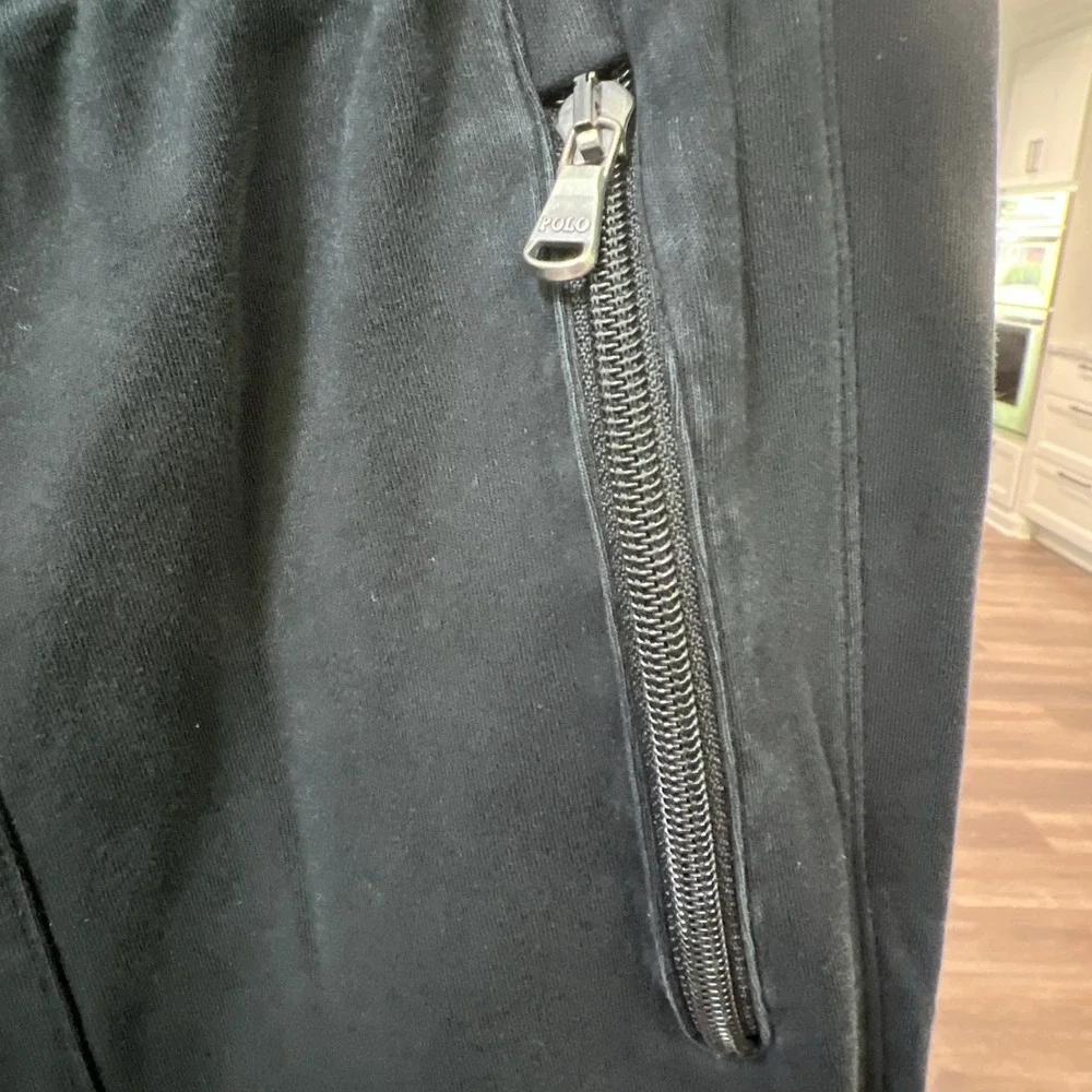 Polo Ralph Lauren Mens XL Jogger Sweatpants Zipper Pockets Black